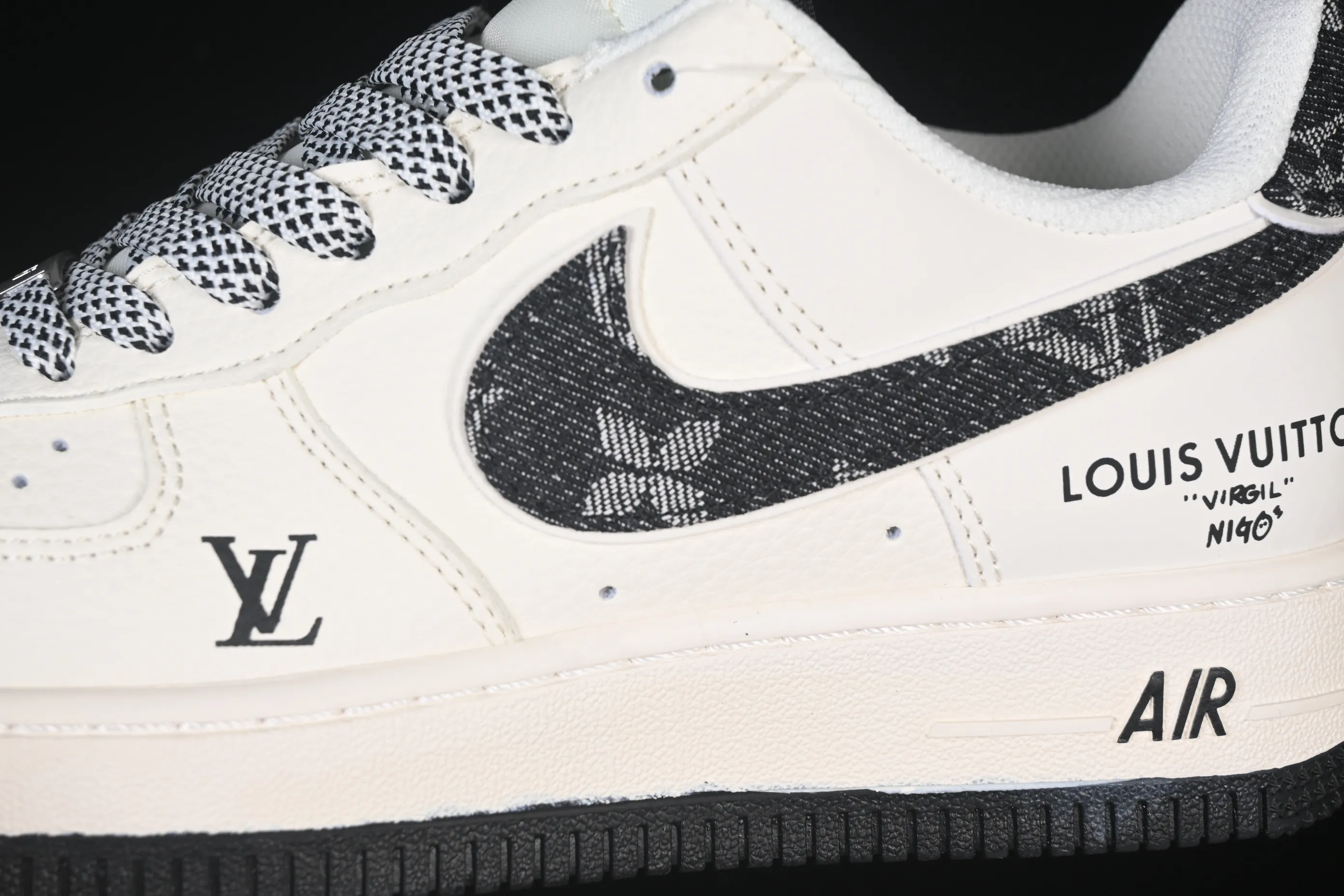 All categories Nk Air Force 1 Air Force series Nk Air Force 1 Low Air Force low-top Nike Air Force 1'07 Low LV joint black denim print Air Force 1 low-top casual sneakers SM6668-108